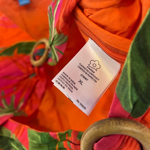 FARM Rio x Anthropologie Tropical Cut-Out Ring Detail Top XL - Picture 11 of 14